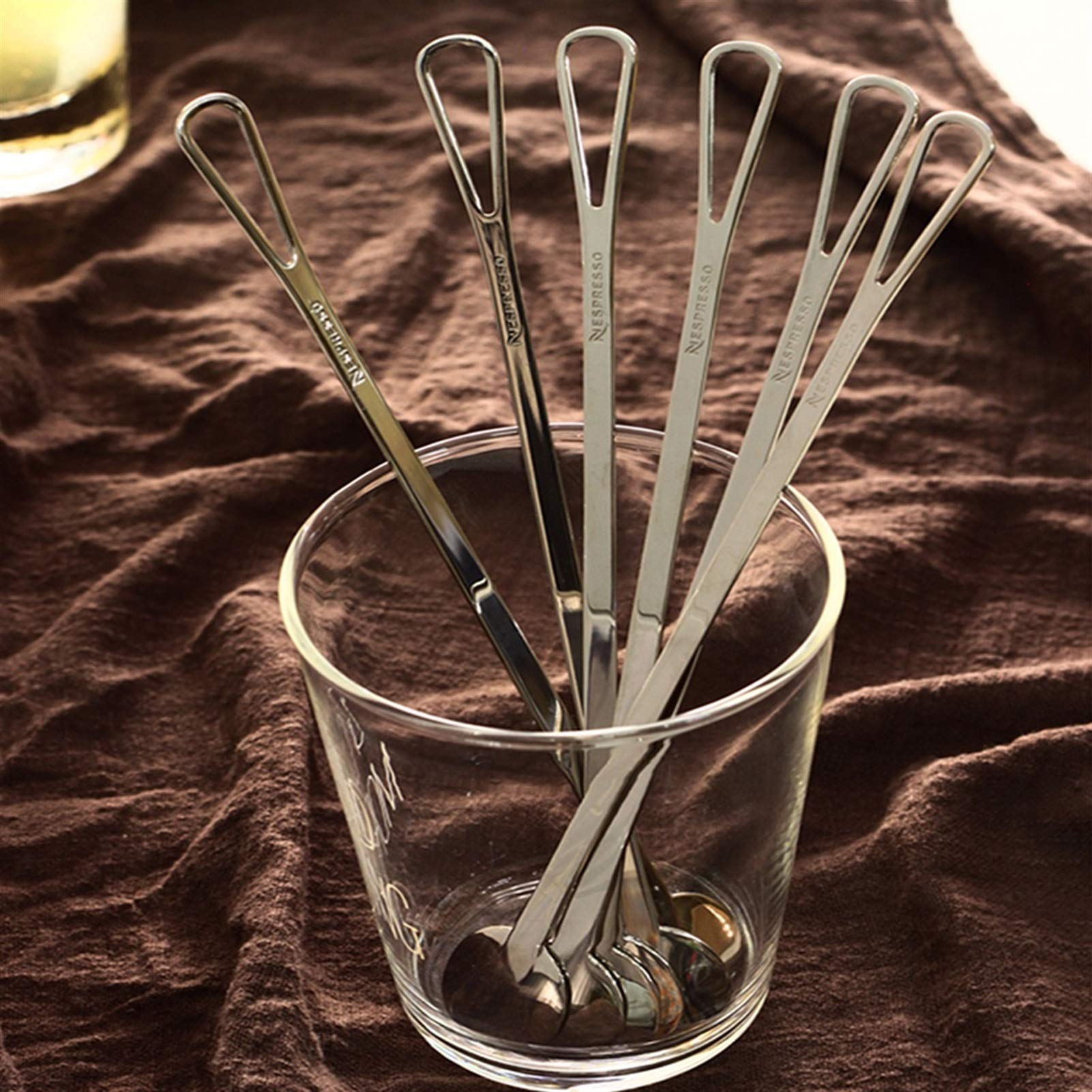Cucharas de Postre Acero inoxidable 304, café, bebidas, barra de agitación de leche, batido, postre, cucharón de agitación de miel, cuchara de azúcar, mango largo y mango corto ​Cucharas de Cóctel