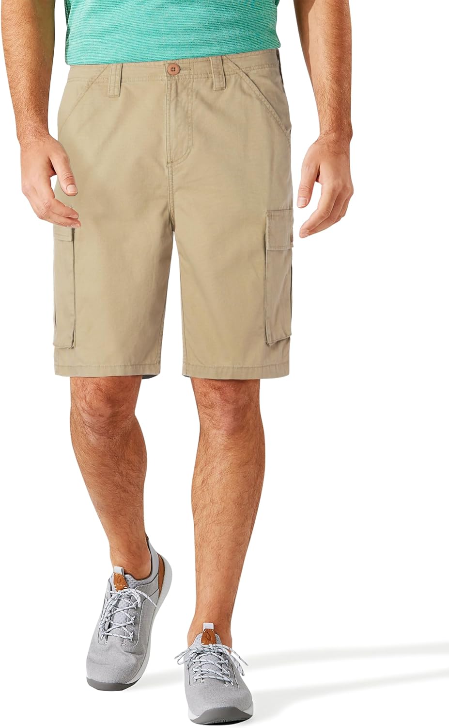 Hat and Beyond Men's Essentials Elastic Cotton Chino and Cargo Shorts, Single & 2-Pack
