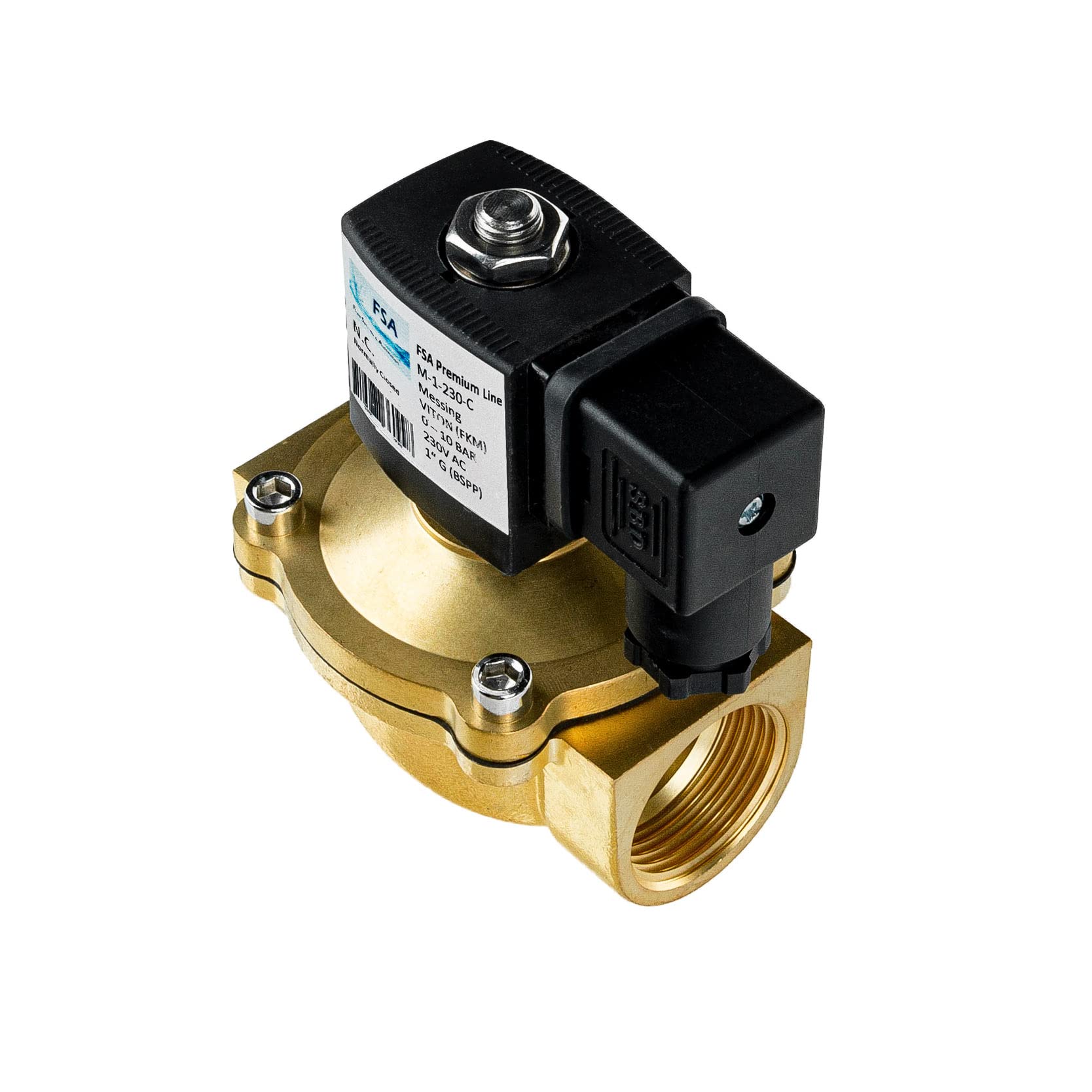 Électrovanne en laiton 1"" - 230V AC - contact NF - 10 bars - FSA -