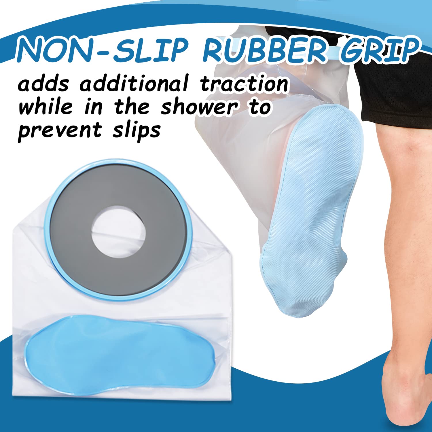 Sumifun Waterproof Leg Cast Covers for Shower with Nonslip Padding