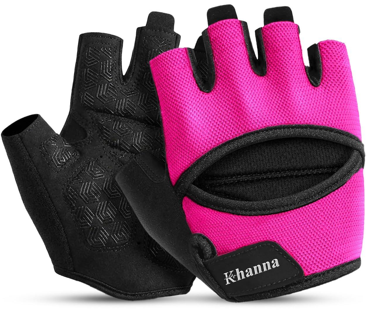 khanna Gym Gloves for Men & Women, Breathable Weight Lifting Gloves with Cushion Palm Padding, Anti-Slip Grip, Workout Gloves for Weightlifting, Fitness, Cycling, Cross Training, Pilates & Kayaking