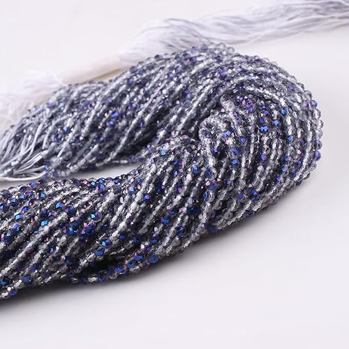 Zhe Ying 1900 cuentas de cristal de cristal, corte de diamante, 48 cuentas espaciadoras pequeñas facetadas sueltas para hacer joyas, aretes,