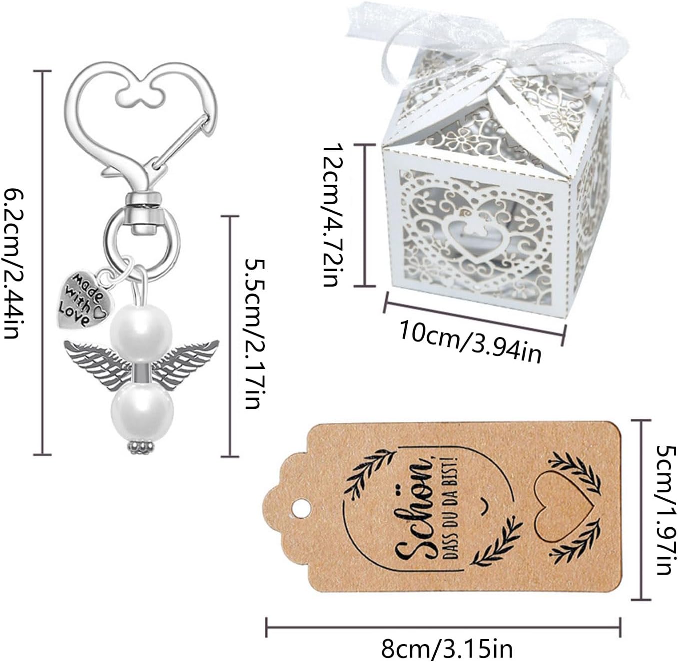 ユニークなウィングキーチェーン エレガントなウィングキーチェーンコレクション お祝いのお土産にオーガンジーポーチ付き