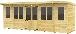 Total Sheds 18x5 Pent Summer House Double Doo...,