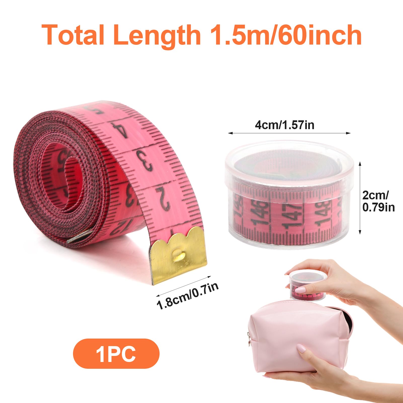 Wisdompro Lot De 2 Rubans à Mesurer Souples Double Face Pour Couture De Tissu De Couture, Dimensions Corporelles (indexés En Unités Métriques Et