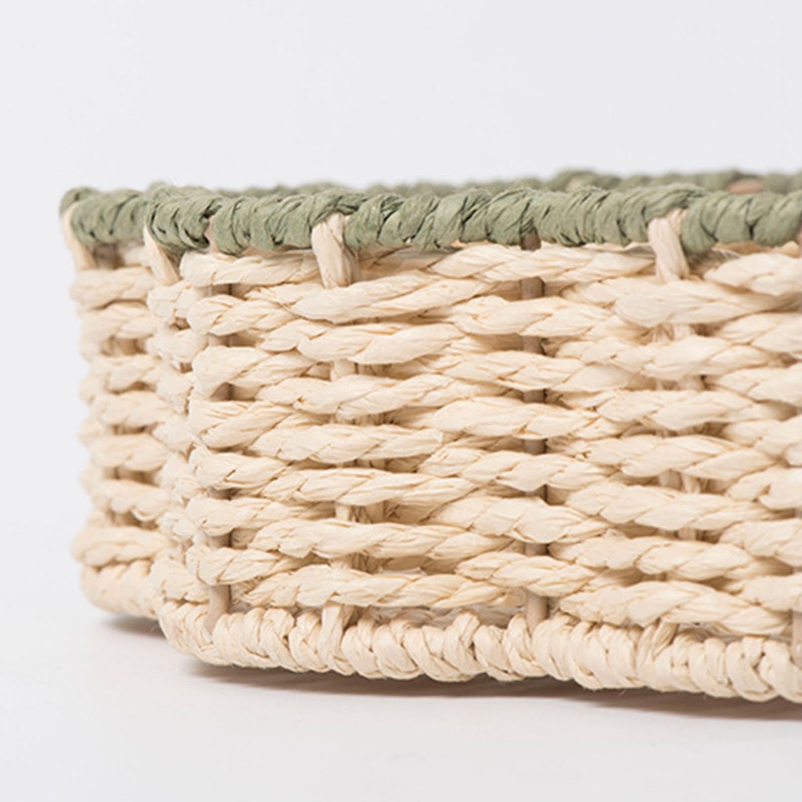 Cestino in rattan, Cestini di stoccaggio in , Cesto portaoggetti in rattan, Cestino smerlato intrecciato, Cestino intrecciato a mano, Cestino decorativo in corda di carta, Cesto portaoggetti