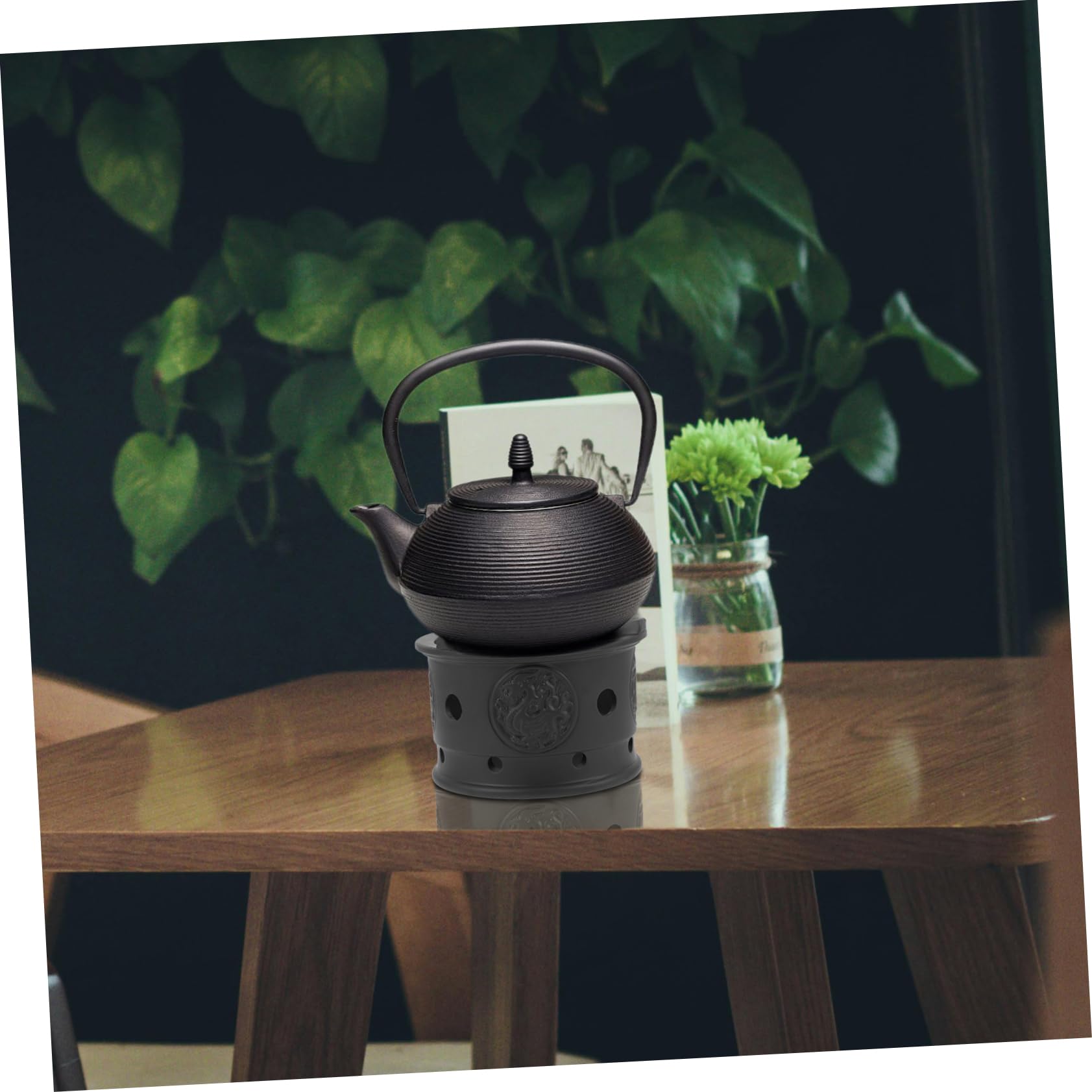 Mikinona Vintage Teapot Warmer Tea Heater Stove Base Holder Warmer for Teapot Home Tea