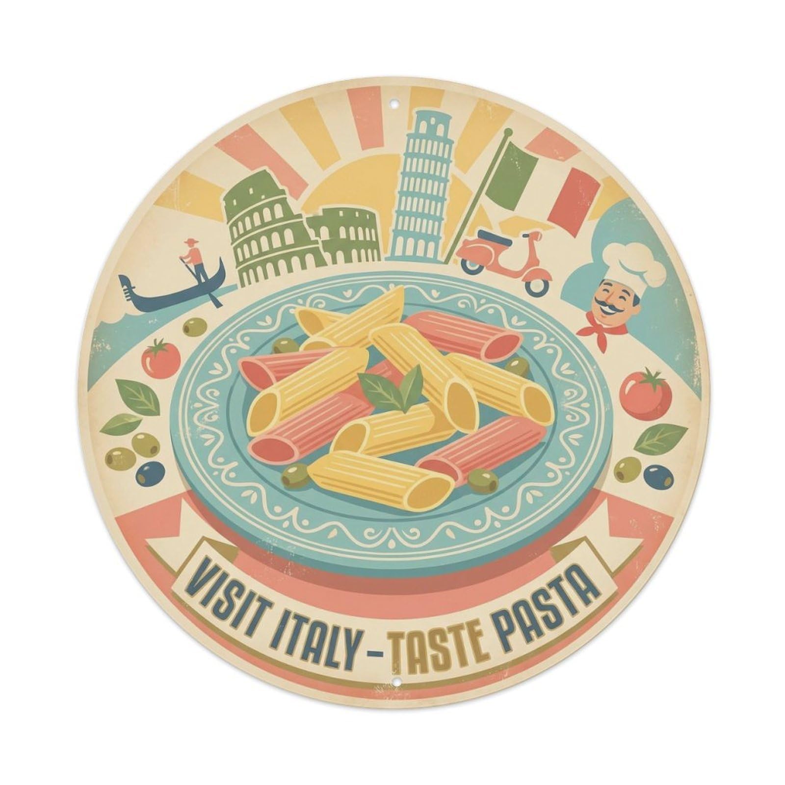 Roadside Diner Pasta Travel Food Culture Metal Tin Sign