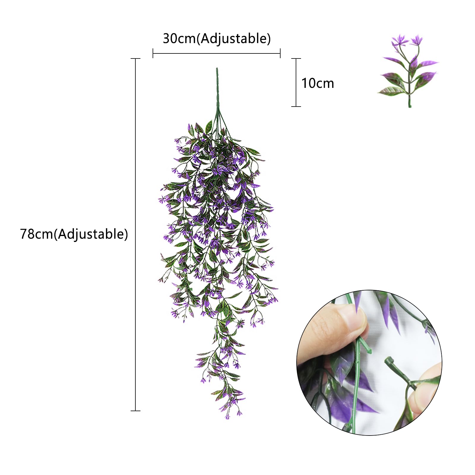 2Pcs Artificial Hanging Plants Artificial Plants Indoor Hanging Fake Plants Trailing Artificial Plants Fake Ivy Leaves Decoration for Indoor Outdoors Fake Hanging Plants for Garden Kitchen Living Room - Image 2