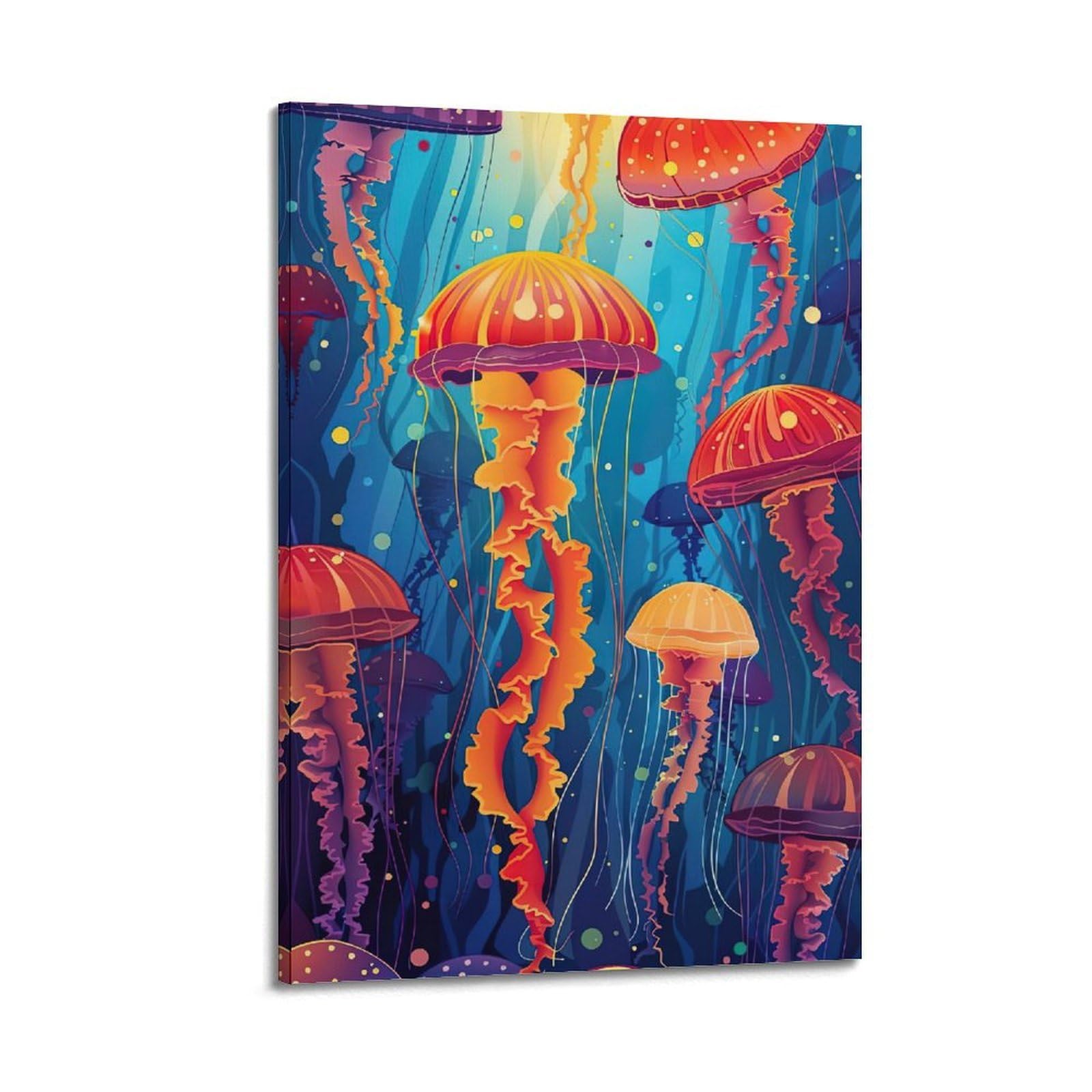 WPHSFX Marine Animal Poster Wonderful Jellyfish Dream Poster Decorative Painting Canvas Wall Posters And Art Picture Print Modern Family Bedroom Decor Posters 20x30inch(50x75cm)