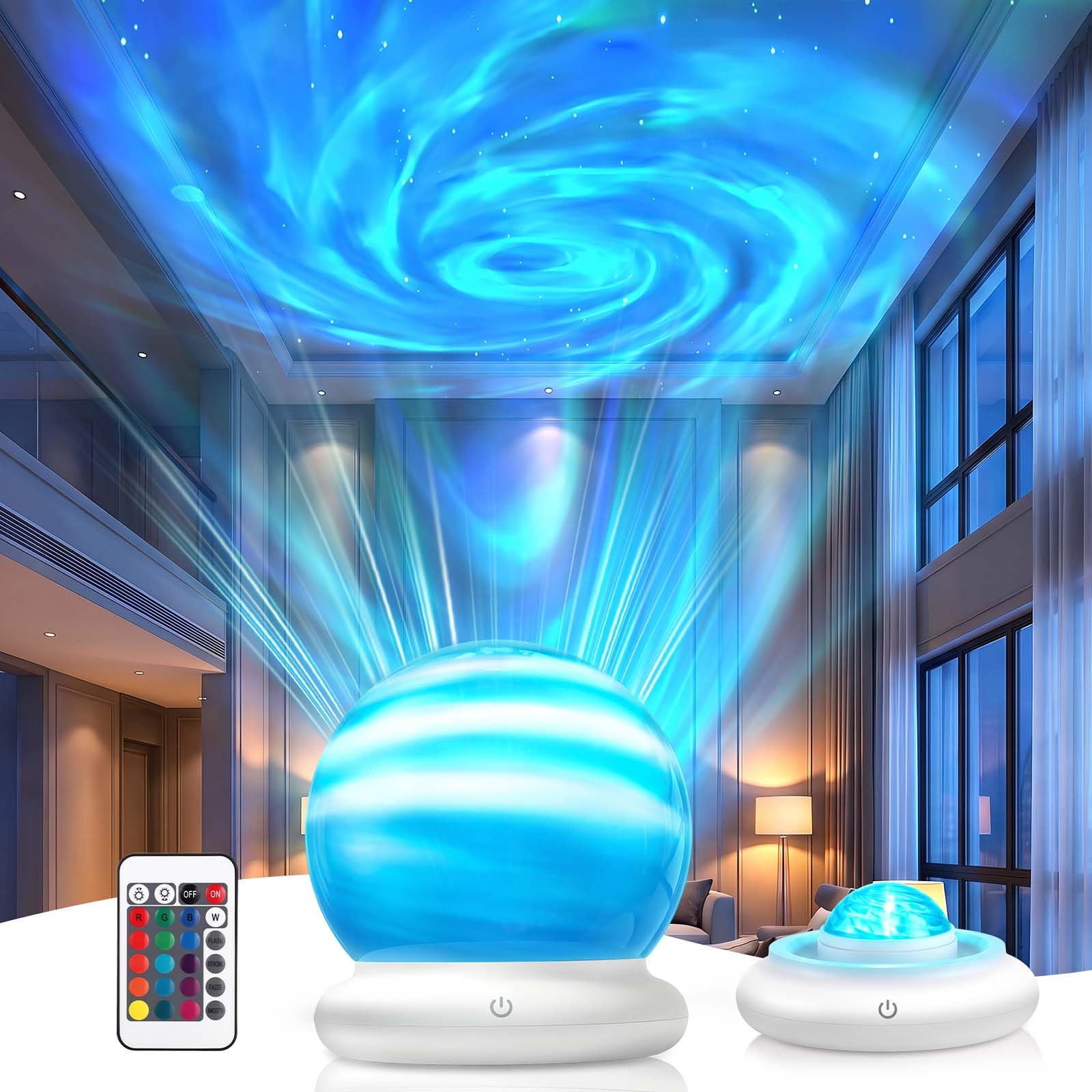 JIZZU 16 Colours Northern Lights Galaxy Projector Light, USB Rechargeable