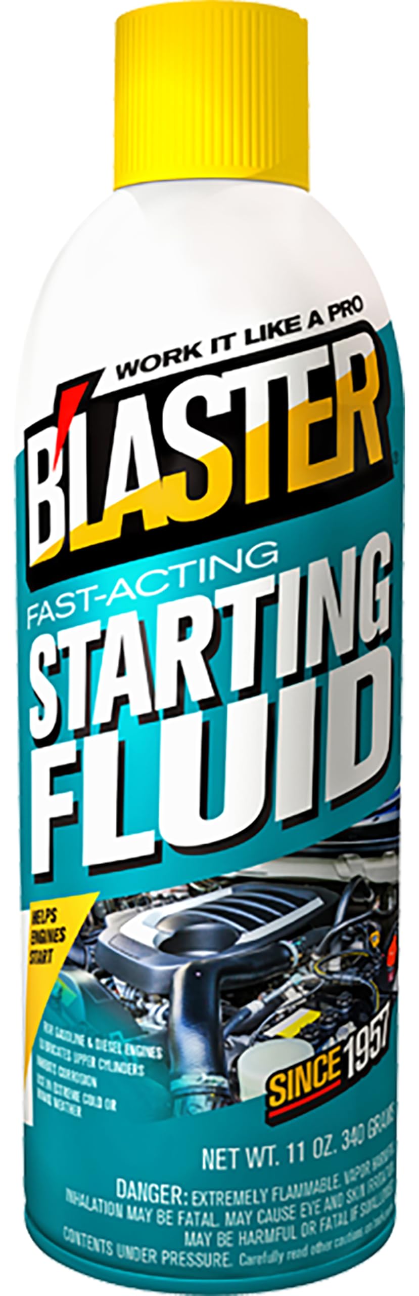 B'laster Starting Fluid, a Fast-Acting Gasoline and Diesel Starting Fluid, 11 Ounces, Pack of 12