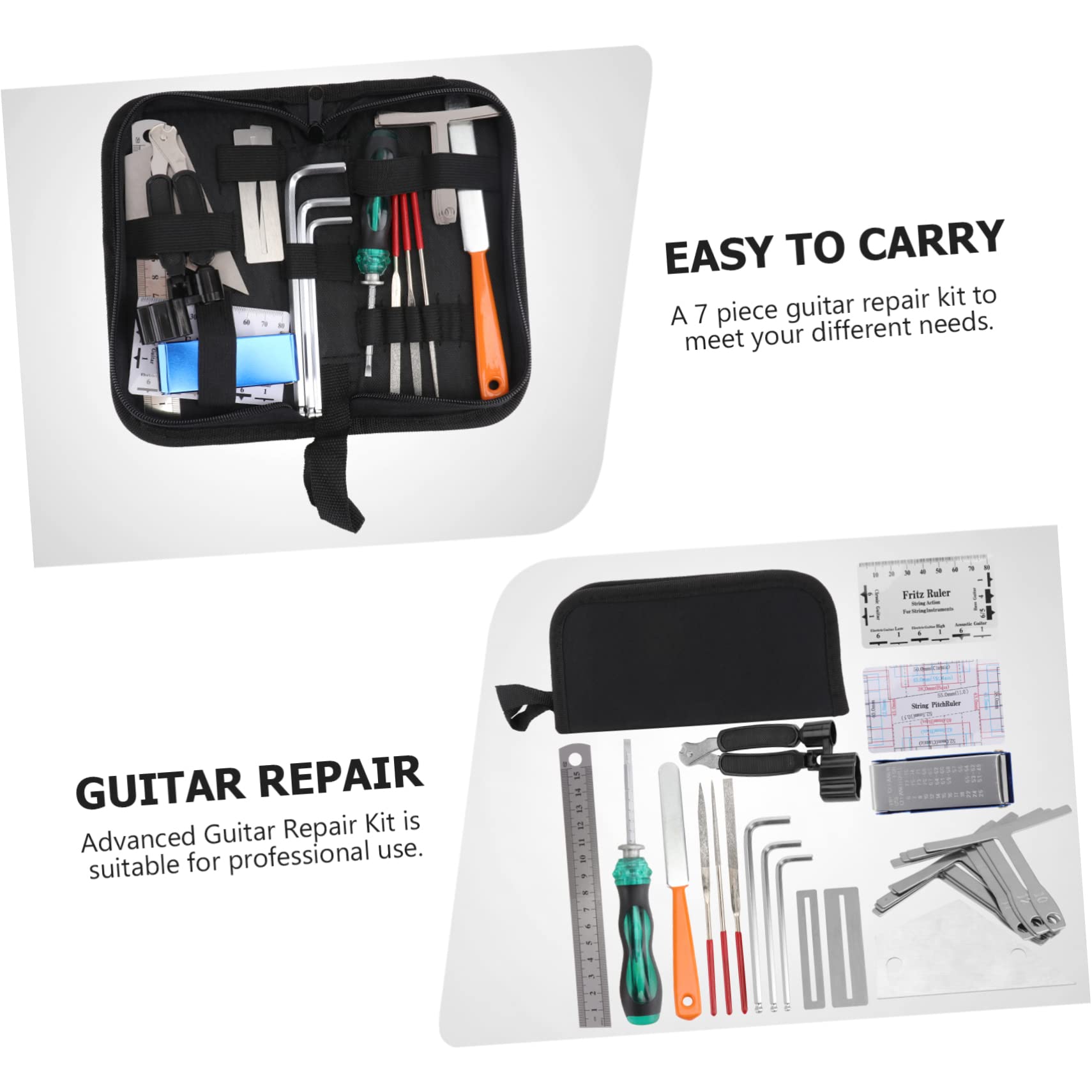 iplusmile Herramientas de y Limpieza para Guitarra Kit Profesional de Reparación de Instrumentos Herramientas Prácticas para Cuidado de para Personal y Profesional
