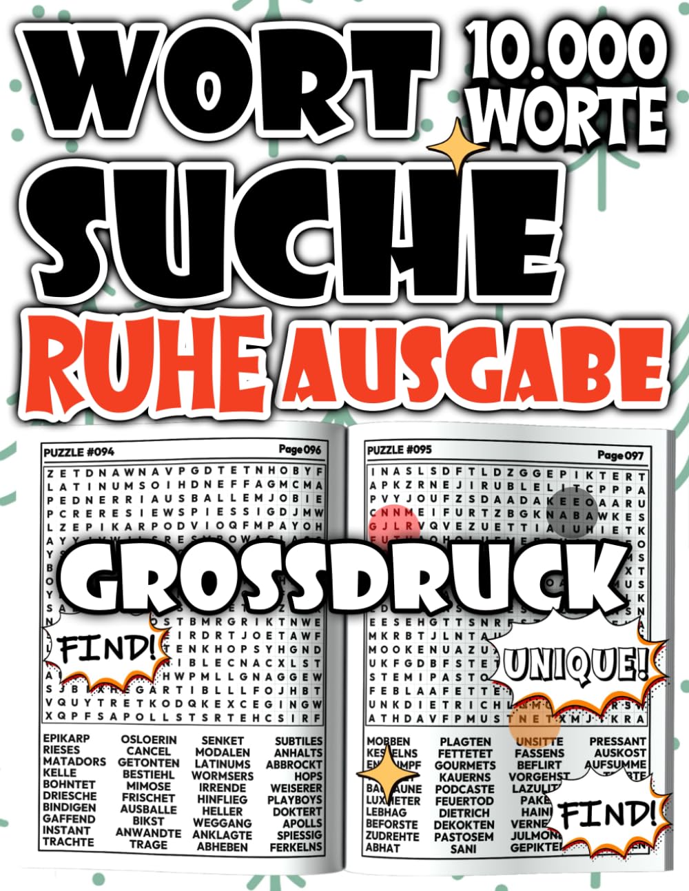 Wortsuchspiel für Erwachsene Ausgabe Ruhe : Entspannende Wortsuche mit großer Schrift, leicht zu lesen, 10.000 Wörter für ruhige Konzentration ... für ... für Entspannung und ruhige Konzentration)