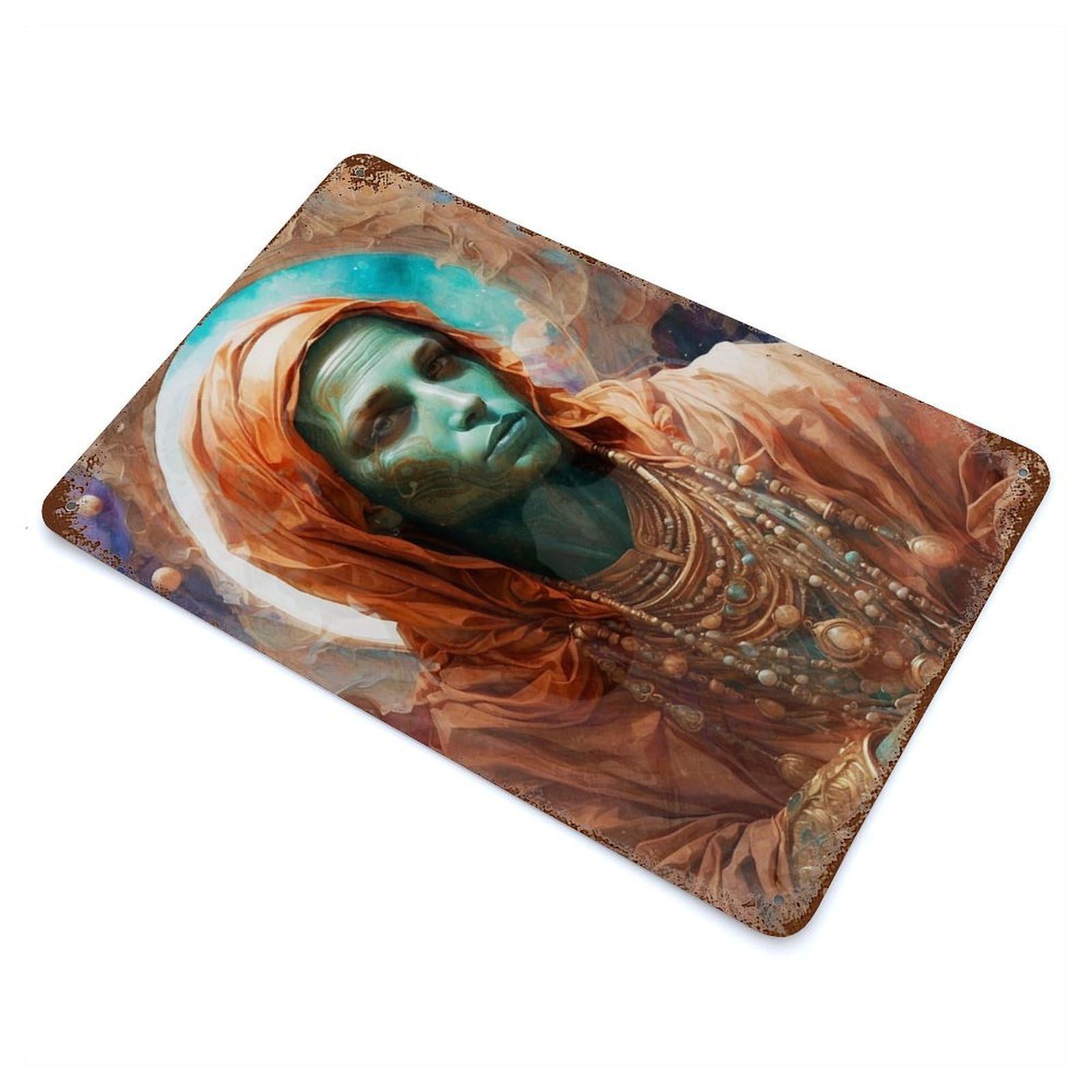 Djinn Elder Distressed Metal Wall Sign 11.8"x7.9", for Farmhouse, Kitchen And Entryway Decor, Rustic Home Decor
