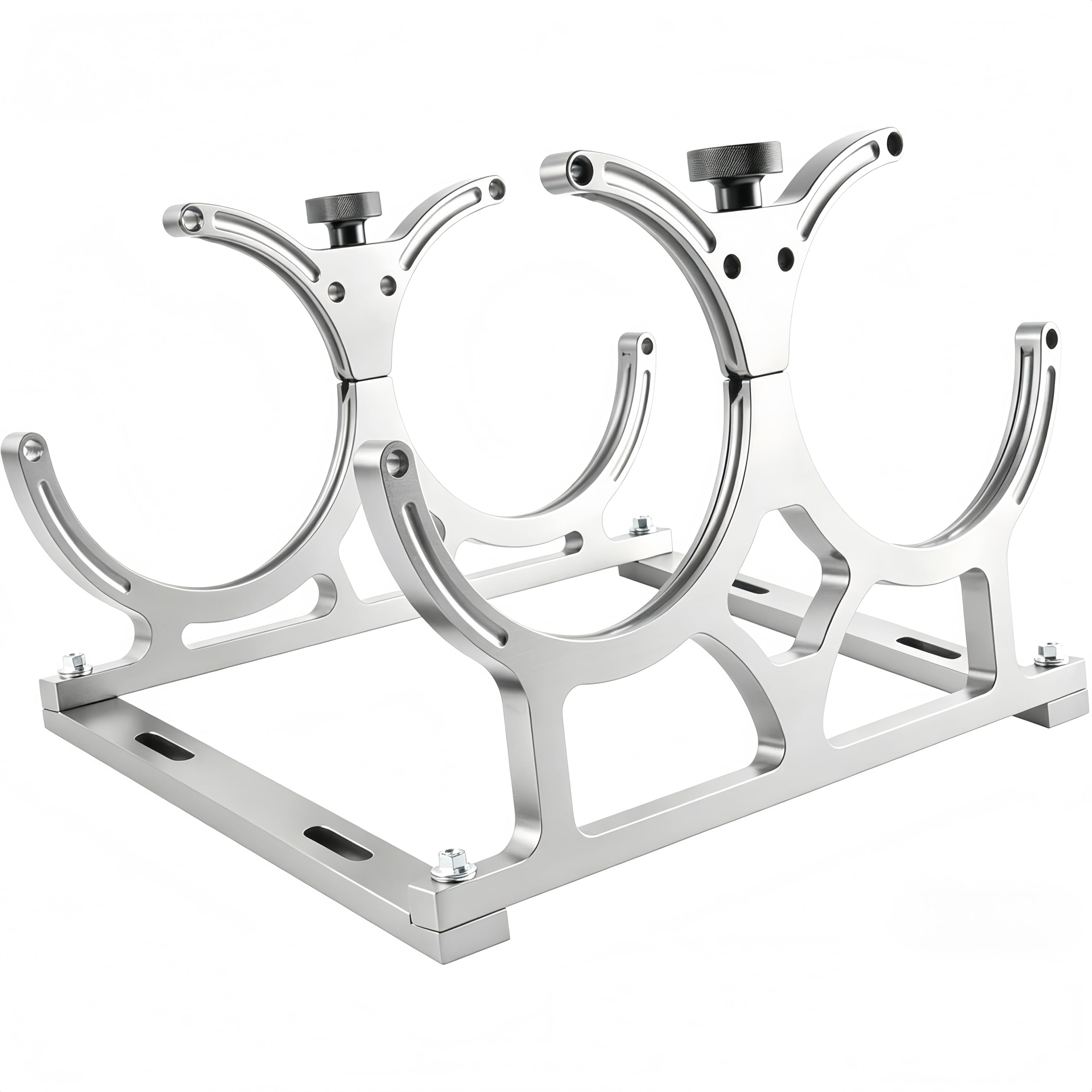 Support double pour bouteille d'azote 17,8 cm argent pour réservoir 6,8 kg