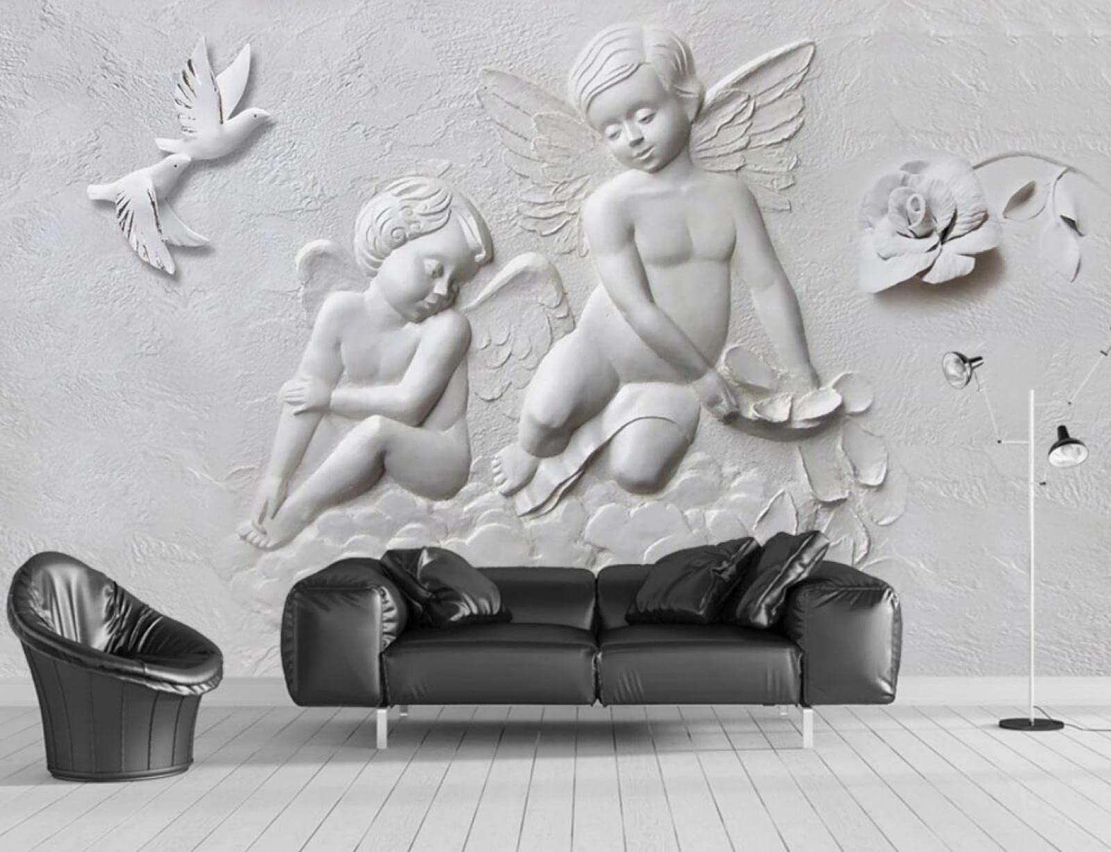 Papier peint panoramique colombe en relief tapisserie murale haut de gamme