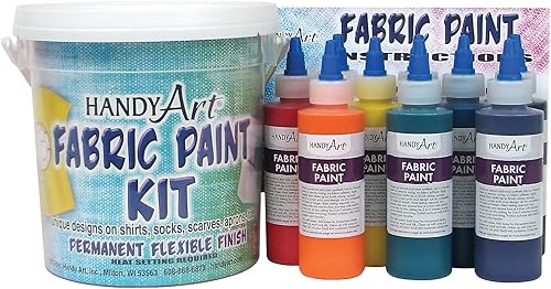 Handy Art 9 colores - Kit de pintura de tela de 4 onzas, surtido, paquete de