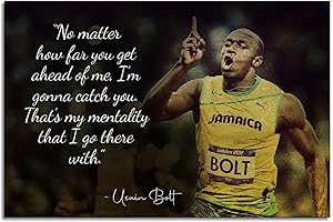 Usain Bolt Inspirational Poster Canvas Print, 36"x24"