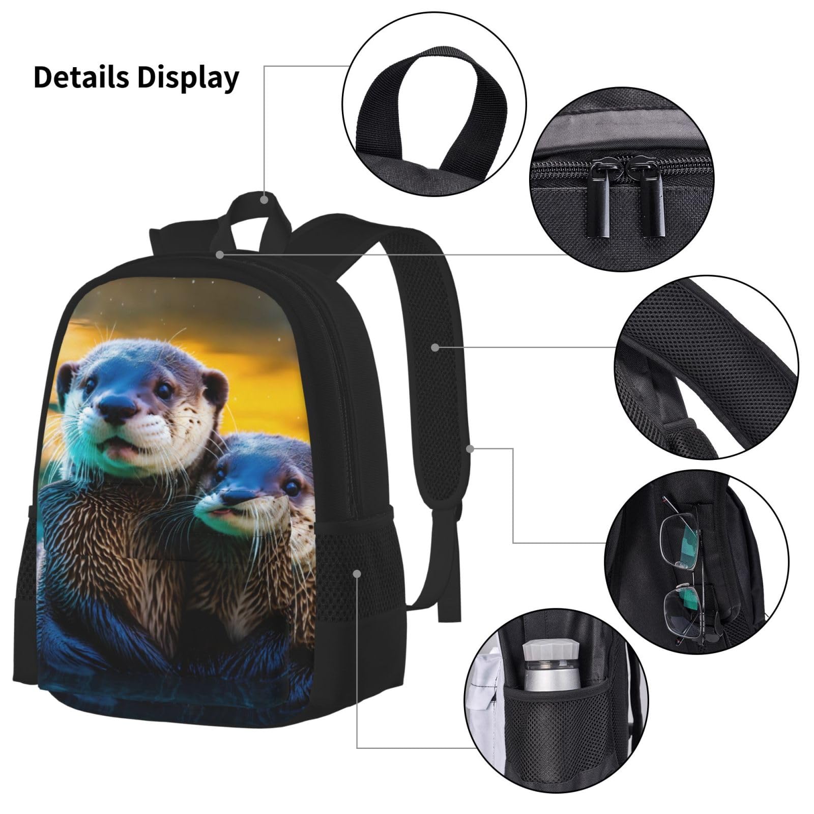 Zaino, borsa portapranzo, astuccio, set da 3 pezzi, per lavoro e