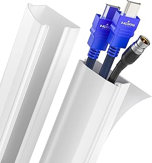 Cord Hider, Delamu Cord Cover, Large Cable Hider, Wire Covers for Cords Cable Raceway, Wire Hider Cable Cover for Wall Mounted TV, Paintable Cord Concealer Cable Concealer, 2X L15.7 W1.18 H0.6in