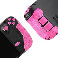 Vista 1 de Controller Grip for Steam Deck,Textured Skin kit,for Steam Deck Anti-Skid Sweat-Absorbent Controllers Handle Grips, Buttons (Normal-Fluorescent Pink)