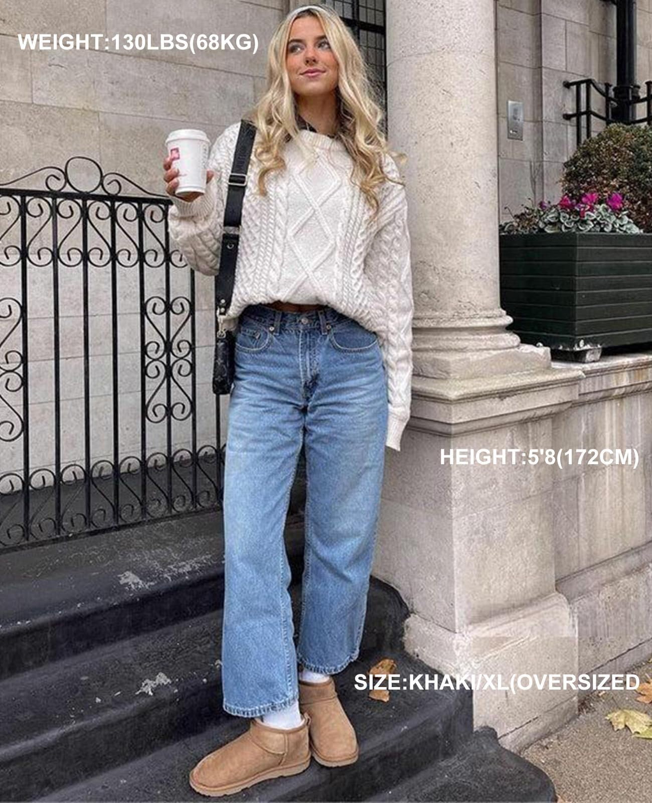 Aelfric Eden Męski sweter Aran Fairisle z dzianiny kablowej sweter z długim rękawem okrągły dekolt oversize sweter vintage sweter sweter sweter
