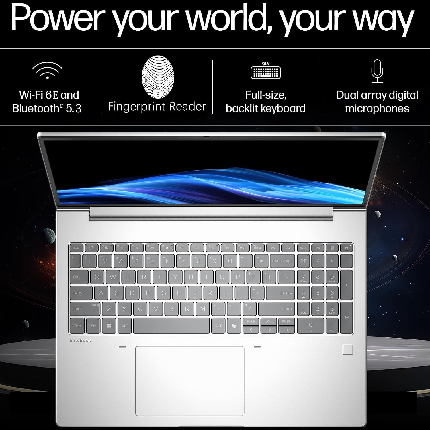 HP 2026 EliteBook 16" Business Laptop, AMD Ryzen 5 200 Copilot AI PC, 32GB DDR5 RAM, 1TB PCIe SSD, FHD+, Enterprise Security, Fast Charging, WiFi 6E, Backlit KB, Fingerprint Reader, Windows 11 Pro image 5