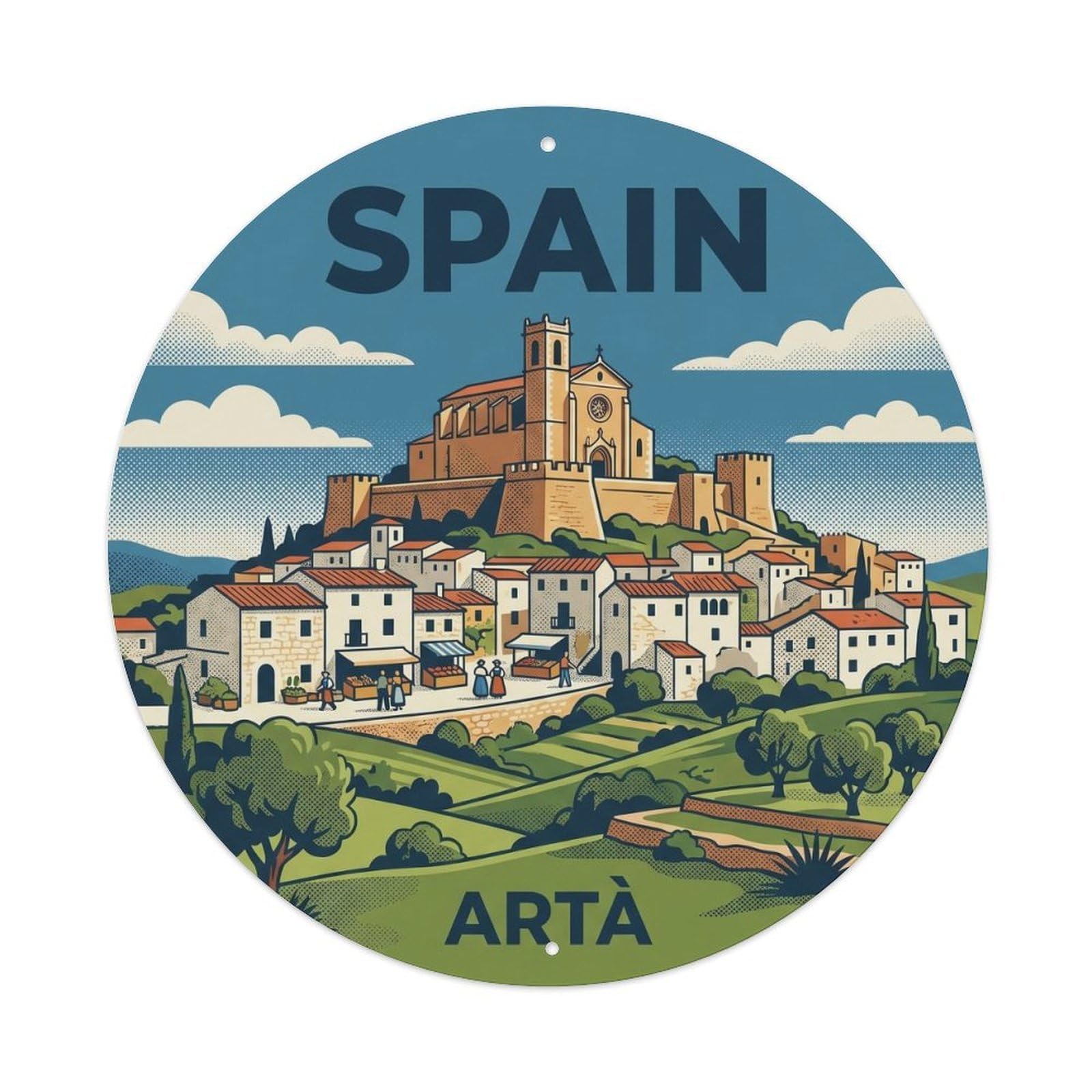 Mallorca Arta Spain Landmark Travel Destination Metal Tin Sign