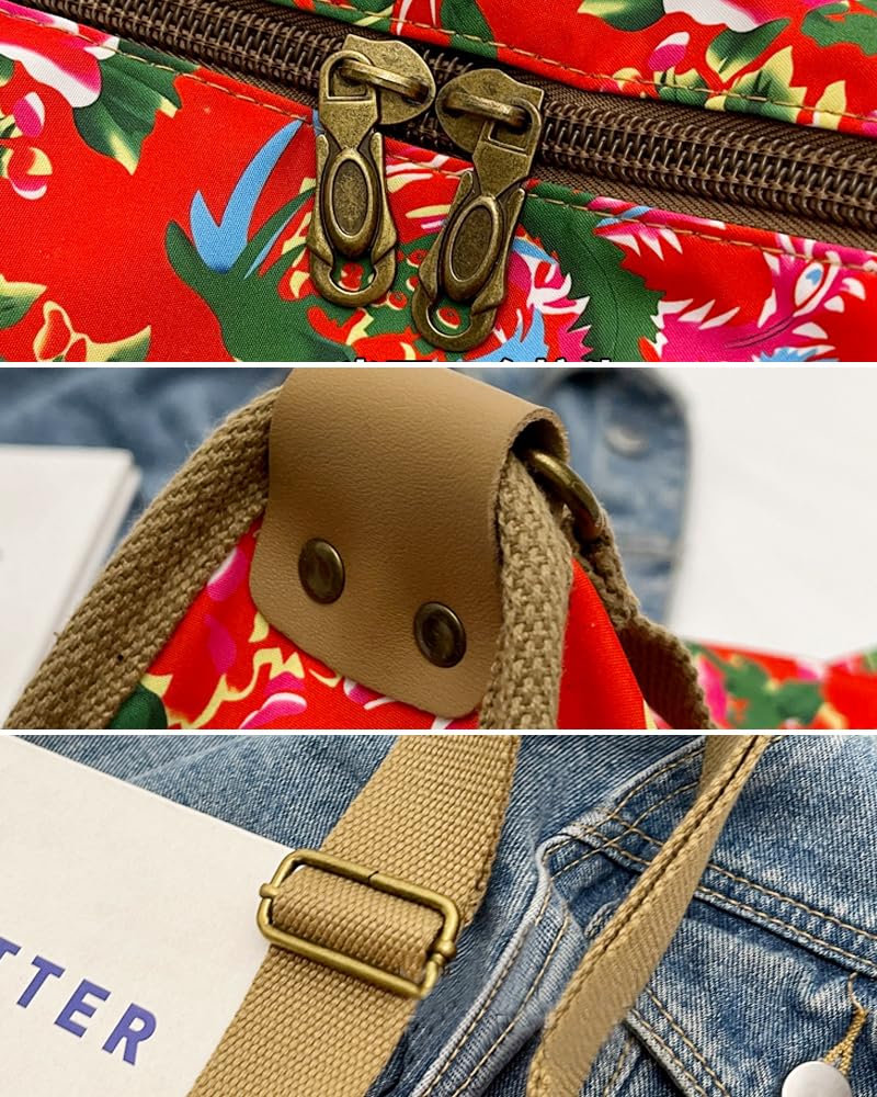 Amazon | XIAYUPAGU ナイロンショルダーバッグ カラフルフラワー