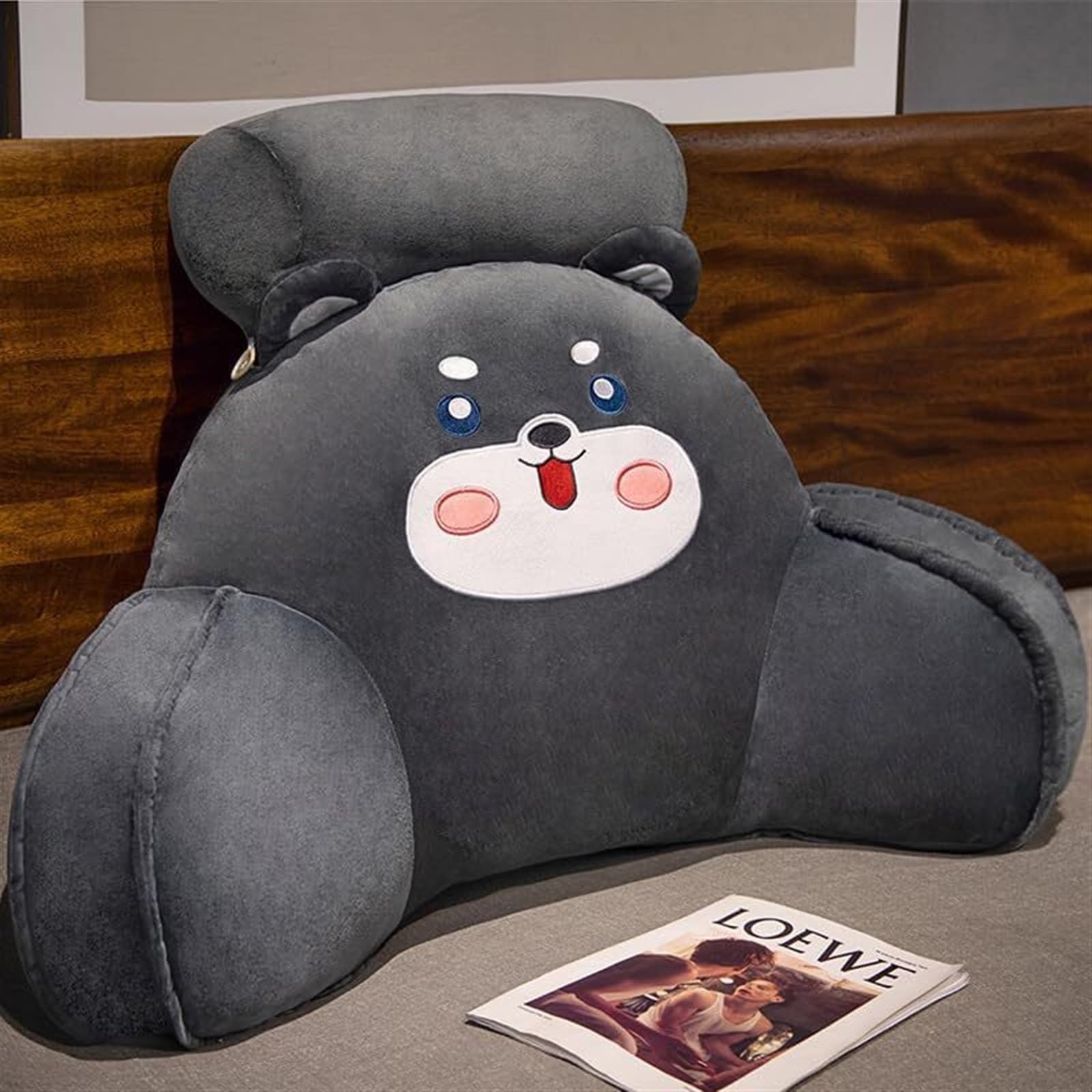 Uoxhfdh Gray Back Support Comfortable Backrest Cushion For Relax Arm And Lumbar Fluffy Bedrest(,75 * 50Cm)