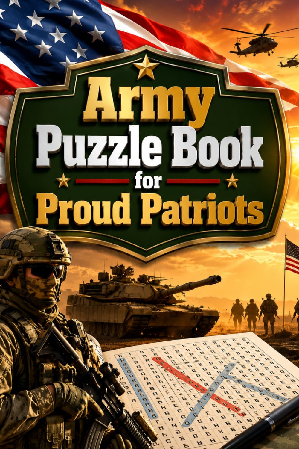 Army Puzzle Book for Proud Patriots: Epic Word Search Challenges Honoring Courage, Freedom, and the American Spirit