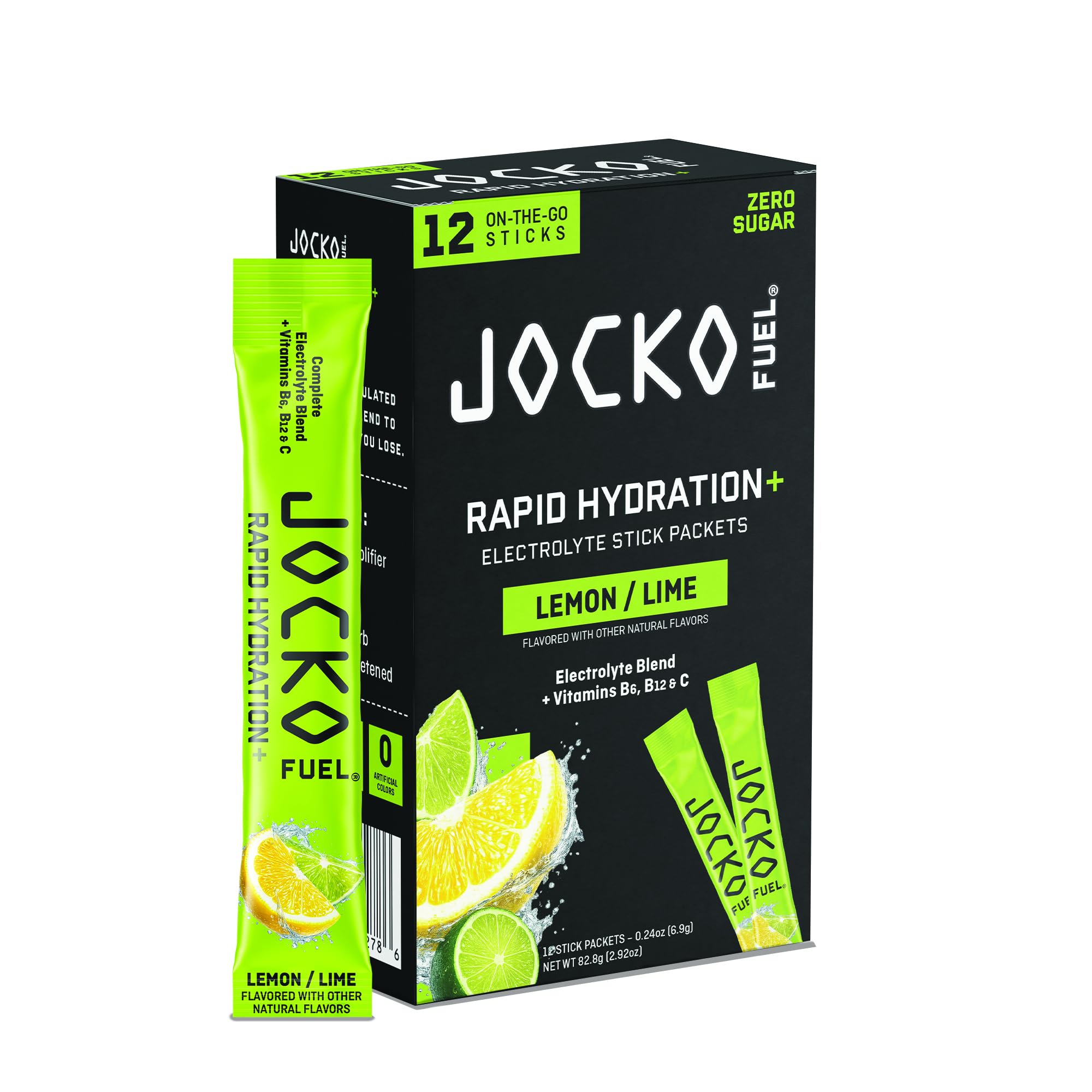 Jocko Fuel Rapid Hydration Electrolytes Powder, Lemon Lime | 12 Packets
