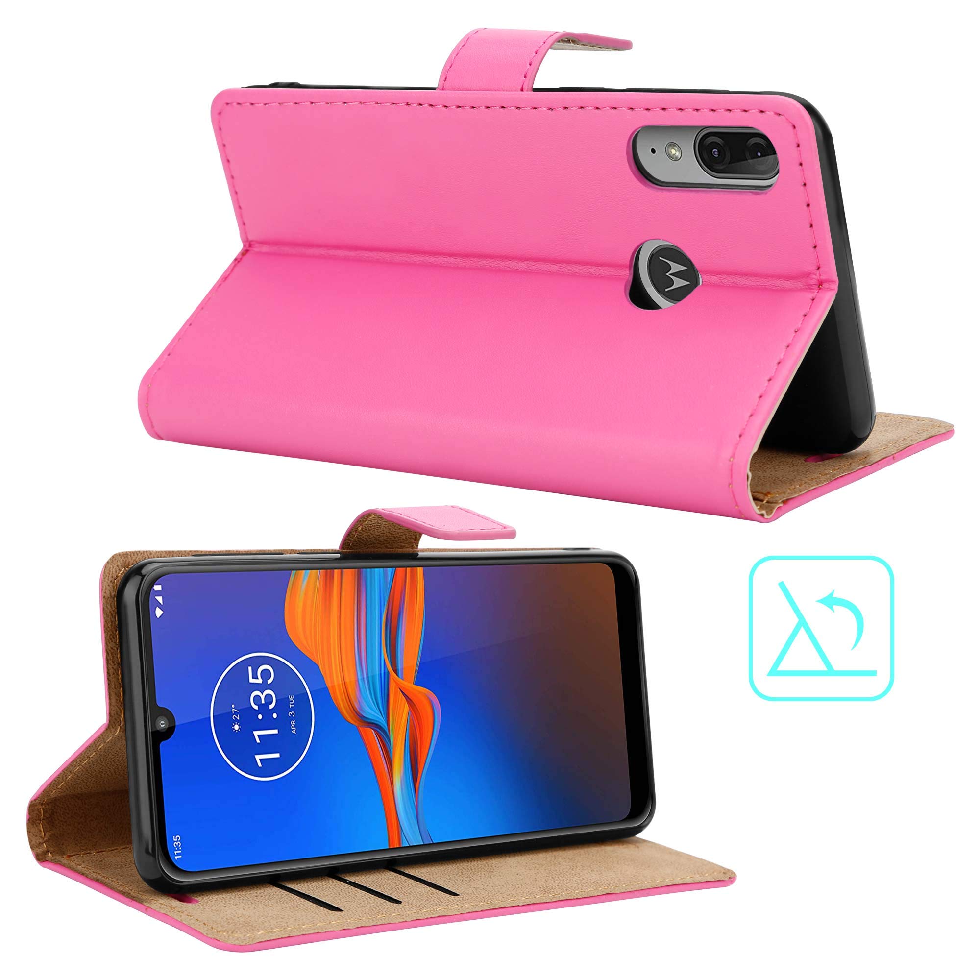Case For Motorola Moto E6 Plus Leather Wallet Flip Shockproof BOOK Phone Cover - Picture 13 of 23