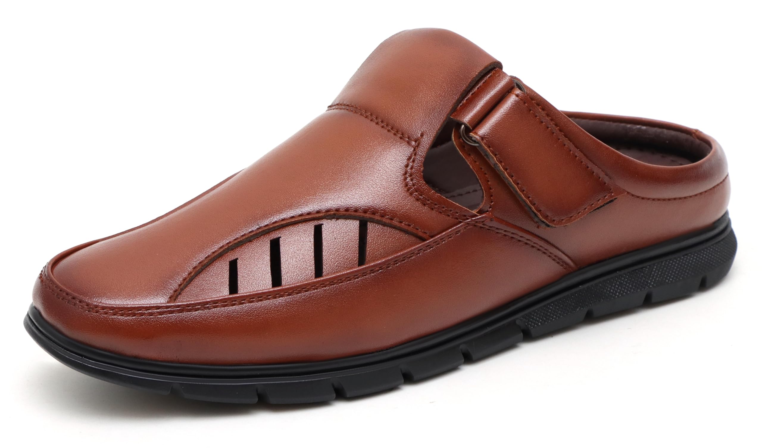 BRUTE Men's Tan Casual Slip On Half Sandals - 9 UK