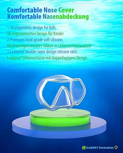 Miniatura 3 de Kids Swim Mask Goggles, Swimming Dive Snorkel Mask with Nose Cover Fabric Strap for Kids Boy Girls