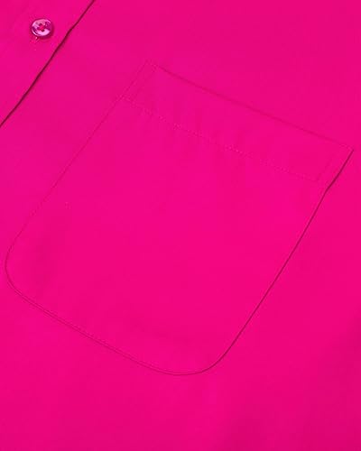 Miniatura 110 de Alimens & Gentle - Camisas de vestir con bolsillo y manga corta, de color liso y sin arrugas, estilo casual con botones, para hombres