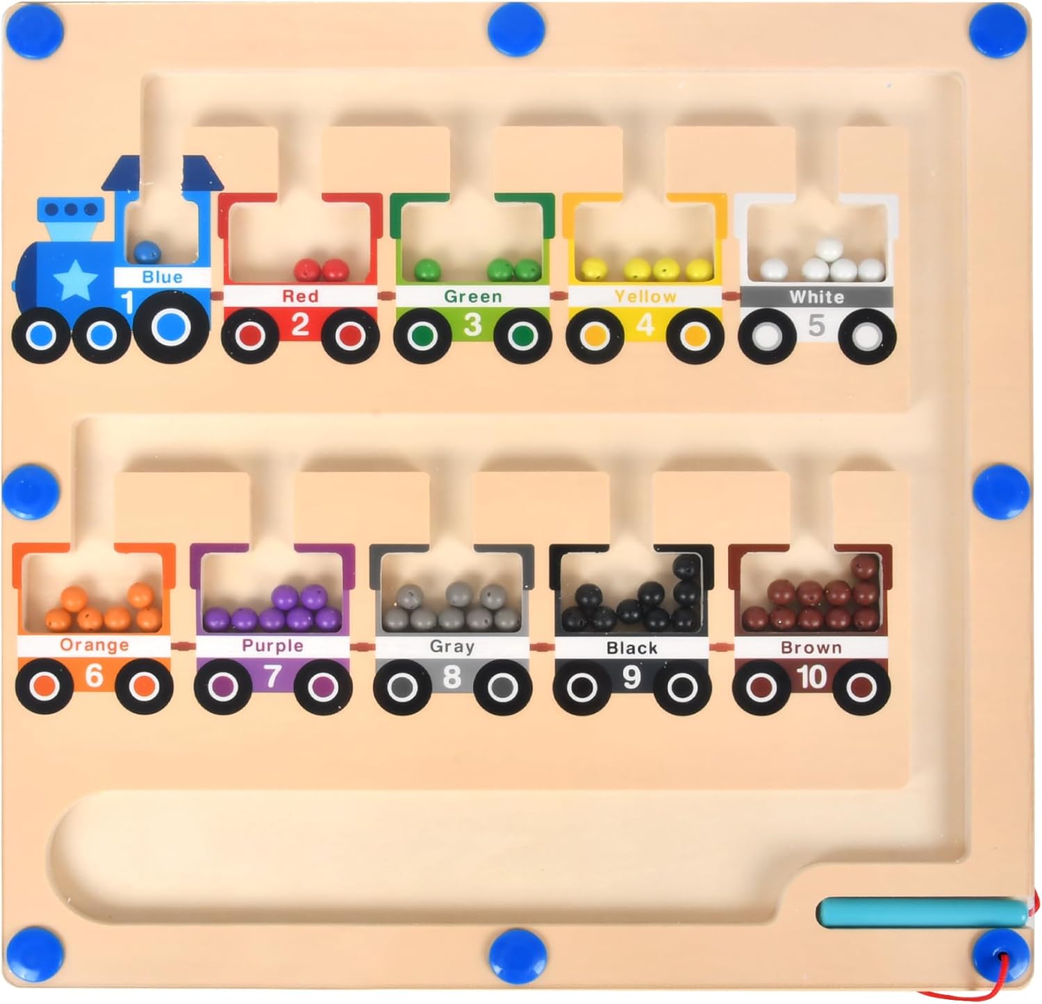 Magnetic Puzzle Magnetic Color Maze, Fine Motor Skills，Learn Counting Puzzle Activity Boards for Toddlers and Children Boys and Girls Preschool 3+ Kids, Maze Board Game Puzzle Toys (Train)