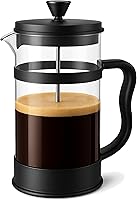 Vista 12 de Utopia Kitchen French Press - Cafetera de café expreso y té con filtros triples, émbolo de acero inoxidable y vidrio de borosilicato resistente al