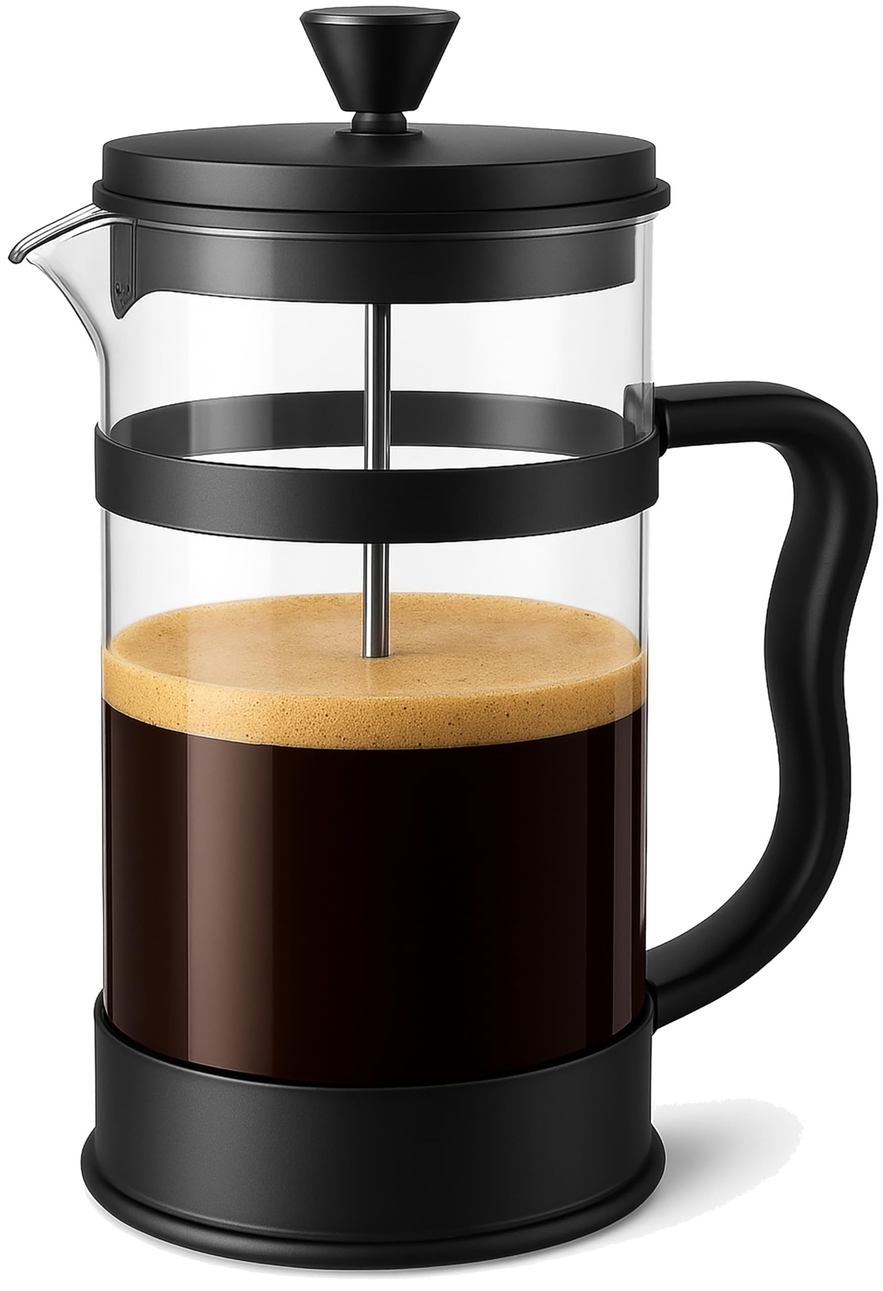 Utopia Kitchen Borosilicate Glass French Press Coffee Maker 34 Oz, Heat-Resistant Cafetiere & Tea Maker, Thickened Glass Coffee Press for Travel and Camping, Black