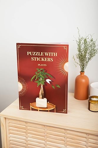 Miniatura 7 de Rompecabezas con pegatinas de plantas - Rompecabezas de libro de pegatinas para adultos y niños - 12 rompecabezas de arte