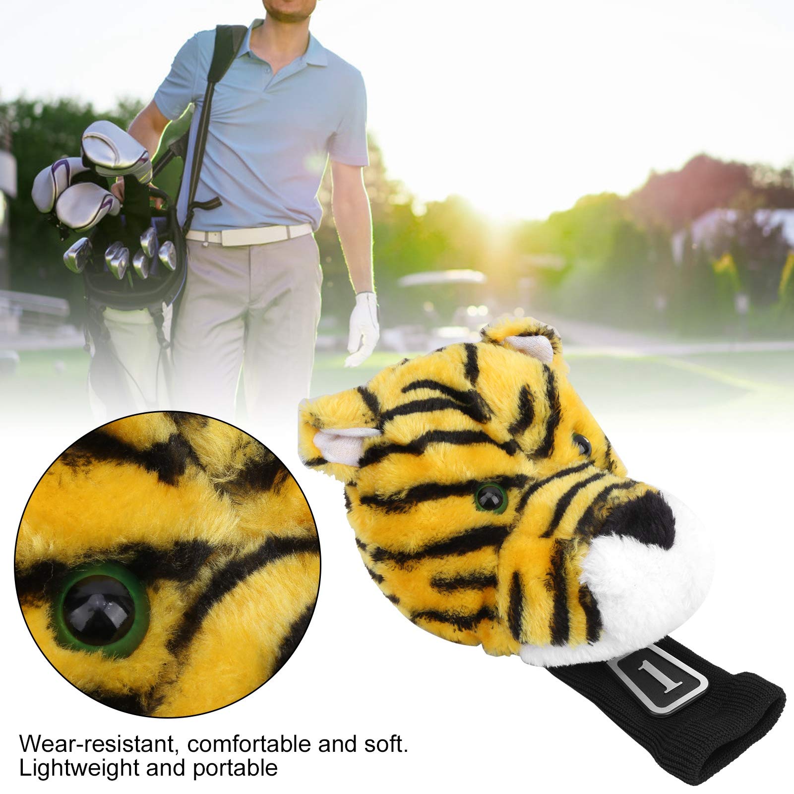 Copri Capo Club, Novità e Cute Tiger Animal Cartoon Shape, Copri Capo Golf, Accessori in Legno, for Golf, Club, Sport, Training, Leisure