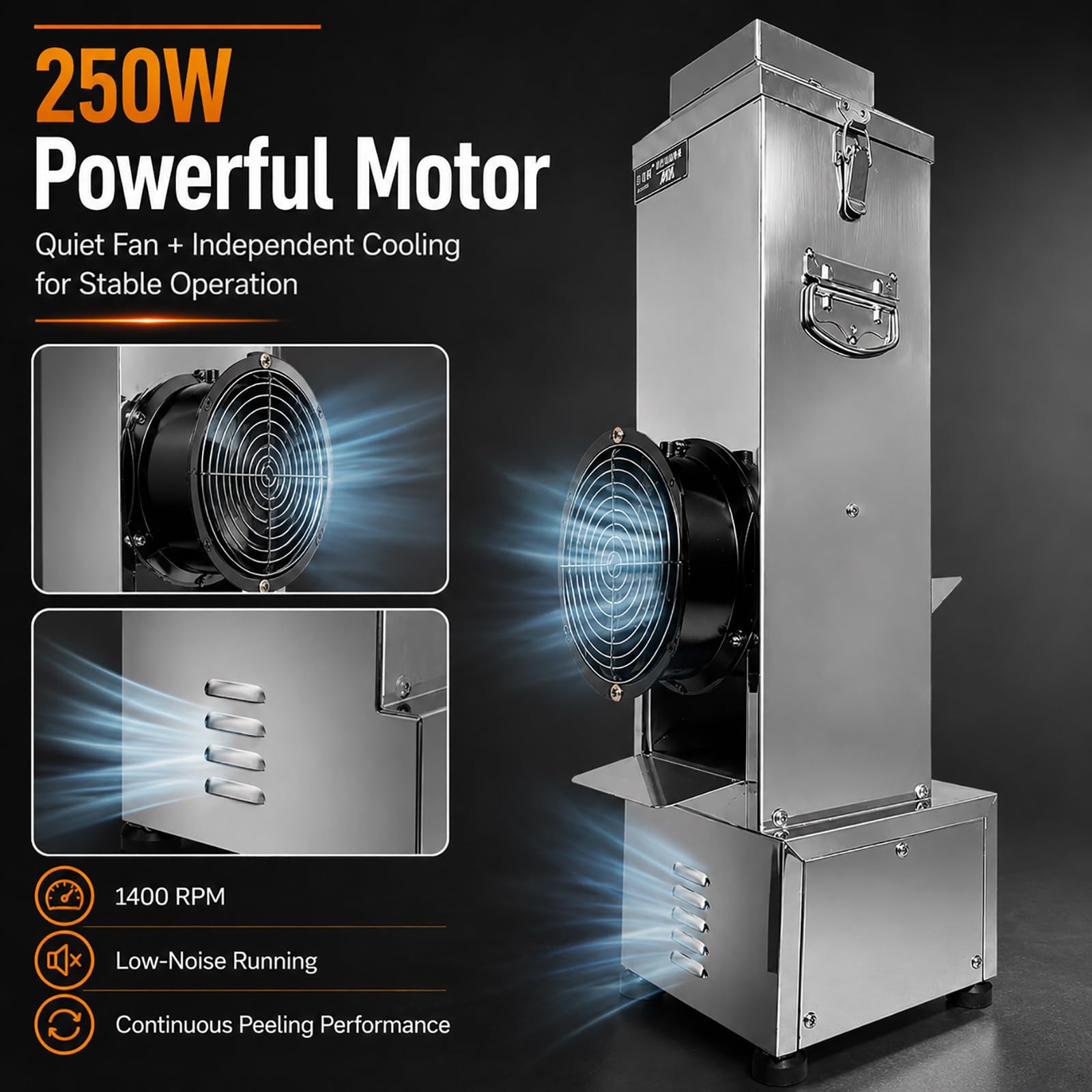 Machine à Éplucher L'ail Électrique Professionnelle Inox 250W