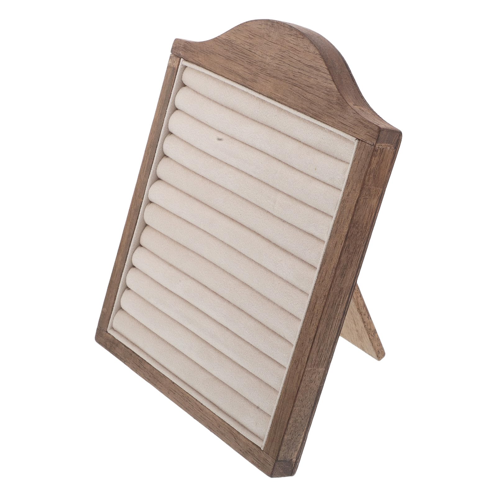 Uonlytech Support de Bague Présentoir à Bagues en Bois Marron, Freestanding