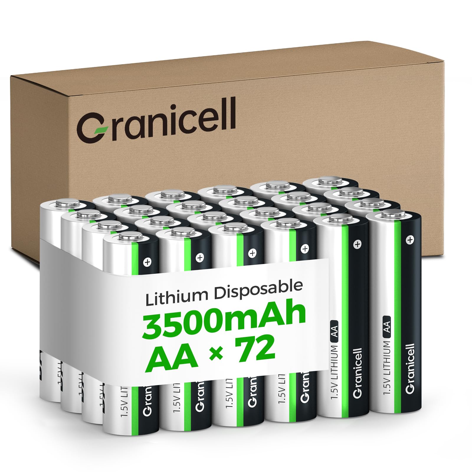 Granicell 72-Pack Lithium AA Batteries