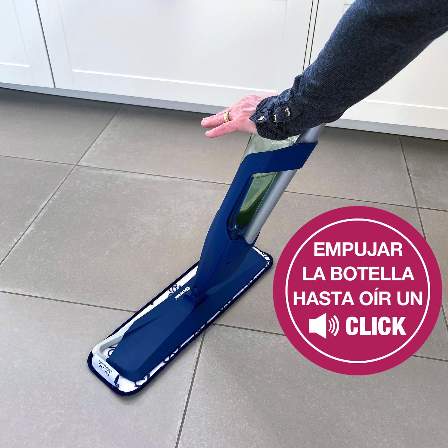 Bona Spray Mop Premium para Suelos Laminados y Superficies Duras, 2x recambio mopa de microfibra lavable