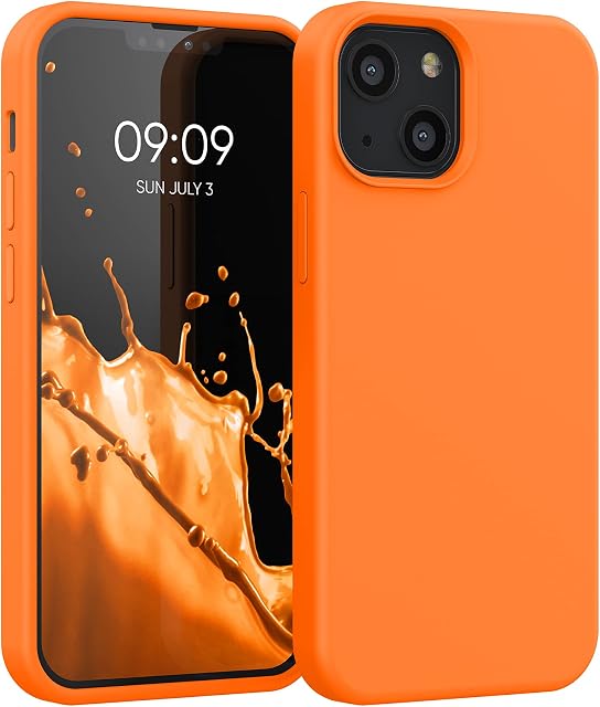 kwmobile Case Compatible with Apple iPhone 13 mini Case - TPU Silicone Phone Cover with Soft Finish - Fruity Orange