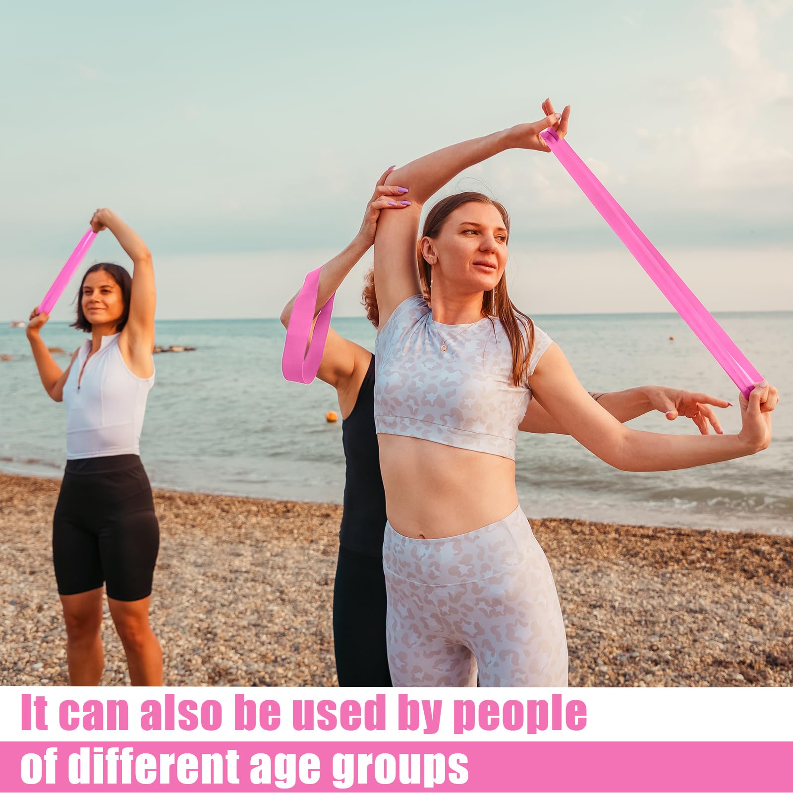 DEEKIN Lot de 20 bandes de résistance élastiques pour homme et femme - Pour fitness, gym, yoga - Rose clair