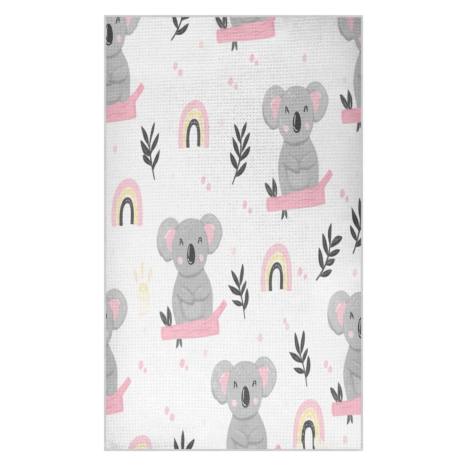 BURSTDDY Koalas and Leaves Kitchen Towels,Absorbent Dish Towels 2 Pack