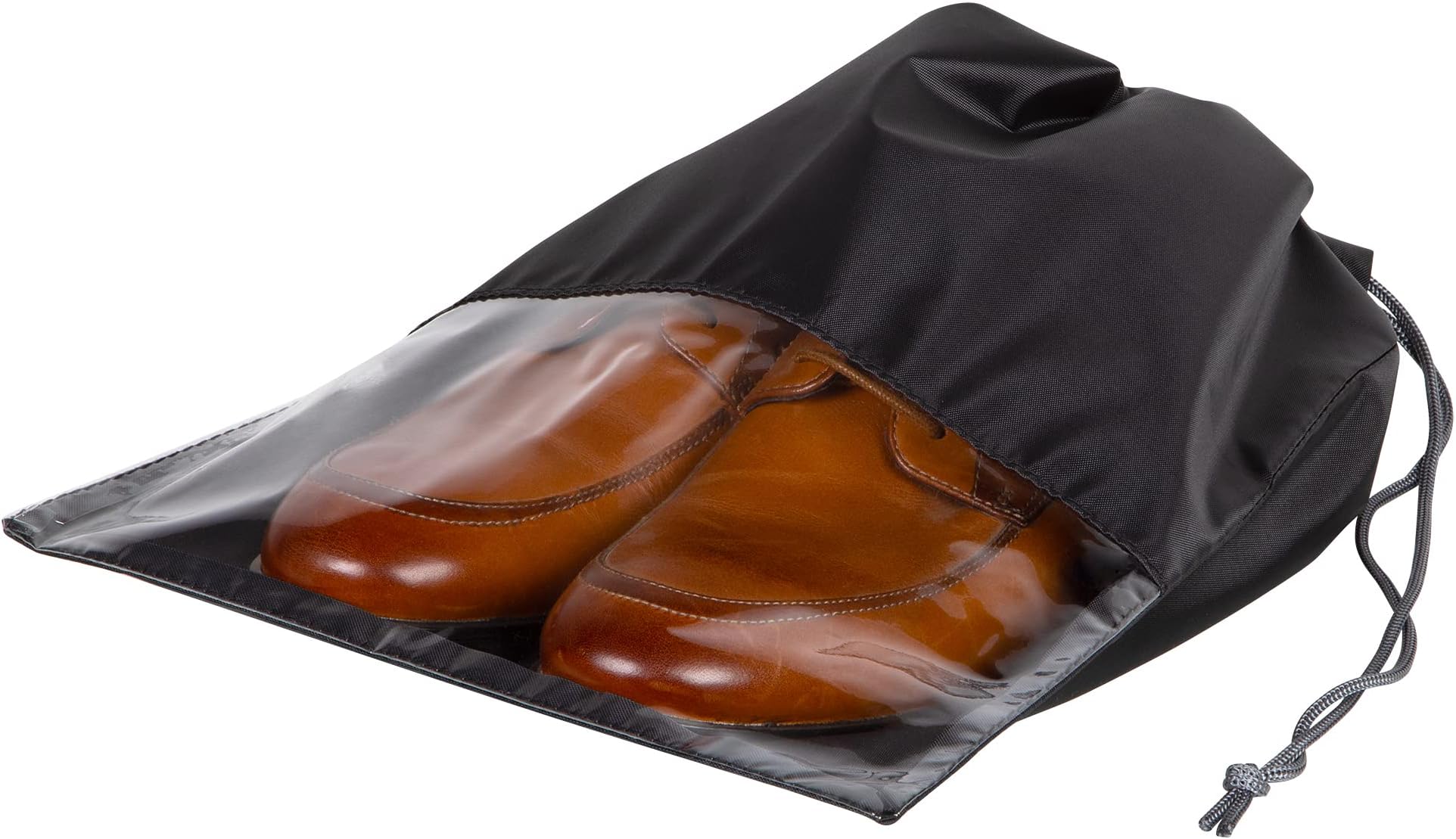 Richards Homewares Travel Shoe Tote Bag with Window, 6-Piece Set, Black